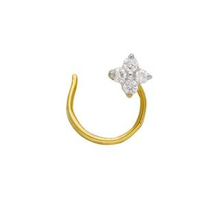 Fine Jewelry Womens 18kt Yellow Gold Diamonds Nose Pin pour Lady Gift à prix raisonnable par Exportateur Nose Pin - Product Image 1