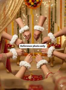 Brazaletes de Tela/Fibra Jasmine Gajra, Sangeet Haldi Mehndi Ganey Gajra Ganaas, Mehndi Mayoon Kalire, Brazalete Gajra Ecológico - Product Image 6