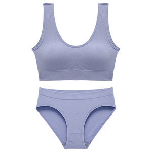 Ensemble <span class=keywords><strong>soutien</strong></span>-<span class=keywords><strong>gorge</strong></span> push-up et culotte pour femme avec logo personnalisé, multicolore, rembourrage amovible, <span class=keywords><strong>sans</strong></span> armatures, respirant, en <span class=keywords><strong>coton</strong></span>, décolleté plongeant en U profond, lingerie - Product Image 3