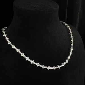 Collar de diamantes moissanite, joyería de cristal brillante creada en laboratorio, collar de cadena de corte de diamante brillante, collar de diamantes para mujer - Product Image 1