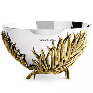 Nuevo Diseño, Tazón Decorativo Redondo de Latón y Resina con Acabado Dorado Antiguo, Estilo Nuevo, Hecho a Mano para el Hogar - Product Image 4