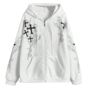 Anti-pilling, transpirable, hodies para mujer Sudaderas con capucha de lana para mujer Hip Hop Logotipo personalizado Servicio OEM disponible - Product Image 1