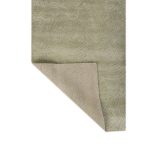 Alfombra Aprezo AKWB-3653 de Lana y Seda de Bambú Anudada a Mano, 10 mm, Rectangular, Abstracta, para el Hogar, Pasillo, Dormitorio, Color Verde, Hecha a Mano - Product Image 5