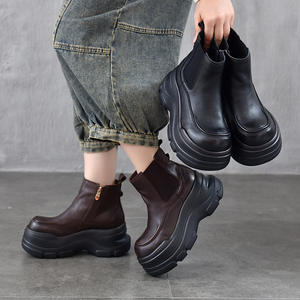 รองเท้าบูทหุ้มข้อลำลองสำหรับผู้หญิง รองเท้าบูทส้นสูงแบบมีสายรัดข้อเท้า รองเท้าบูทส้นสูงสำหรับผู้หญิง ดีไซน์หัวเข็มขัด รองเท้าบูทแฟชั่นสำหรับผู้หญิง รองเท้าบูทผูกเชือก รองเท้าบูทฤดูหนาว - Product Image 3