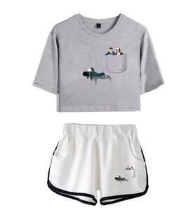 Short et chemise d'été respirants deux pièces en coton 100% avec logo personnalisé pour hommes, survêtements respirants pour vêtements d'hiver - Product Image 4