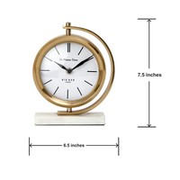 Horloge de bureau Art Déco en métal plaqué or, à piles, mouvement à quartz, fonctions de projection, fonction snooze, affichage de la minuterie pour le bureau