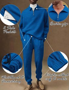 Survêtement avec logo personnalisé de haute qualité Ensemble deux pièces en mélange de coton pour hommes Pull à capuche Jogger Tech Fleece Gym Outfit - Product Image 6