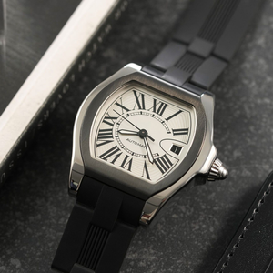 Reloj automático de lujo con forma de Tonneau para hombre, esfera con pantalla de fecha, correa de goma negra, reloj de pulsera informal de acero inoxidable para negocios - Product Image 3