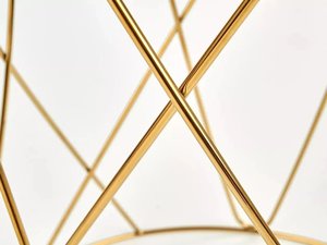 Mesa auxiliar de alambre metálico con acabado dorado de forma redonda con tapa de cristal ahumado para el hogar, sala de estar, mesas decorativas para muebles - Product Image 3