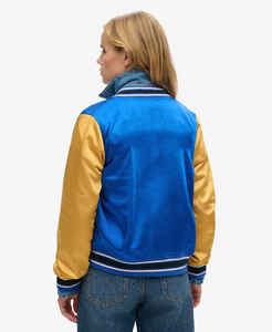 Custom Brand Women's Lightweight Slim Fit Waterproof Bamboo Fiber Varsity Jackets with <b>Covered</b> <b>Button</b> Closure Winter Ready - Product Image 3