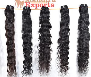 Extensiones de cabello humano indio alineado cutícula sin procesar paquetes naturales ondulados de proveedor virgen crudo al por mayor - Product Image 2