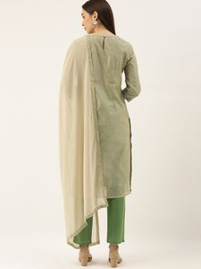 Kurti y Pantalones Elegantes de Poliéster 100% para Mujer, Diseño de Espejo Bordado de Calidad Premium, Manga Larga, Ropa Festiva, OEM - Product Image 2