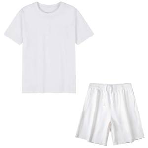 T-shirt et short de jogging pour homme, ensemble 2 pièces avec logo personnalisé, 100% coton - Product Image 2
