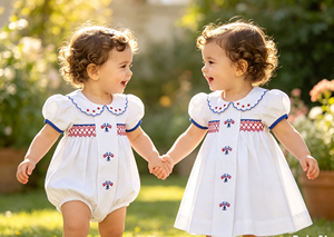 Colección de Ropa para Bebés con Bordado de la Bandera Americana, Patriótica para el 4 de Julio, Prendas de Herencia para Niñas, 100% Algodón Ecológico y Transpirable - Product Image 5