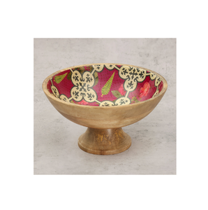 Vente en gros de bol imprimé en bois rond grand bol de service antique naturel pour la nourriture ensemble de fruits vente chaude - Product Image 4