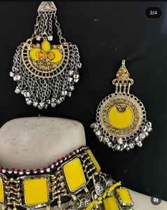 Professional Designer's Handmade 6-Piece Afghan Traditional Wedding Party Wear Set <b>Rings</b> Choker Earrings Bindi Tikka Trendy - Product Image 2