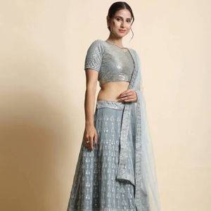 JF 411 élégant fausse Georgette Lehenga Choli indien et pakistanais vêtements en gros - Product Image 1