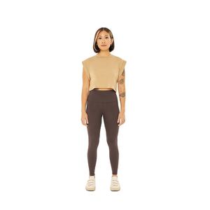 Camiseta de entrenamiento recortada para mujer, camiseta de Yoga sin mangas de mezcla de algodón de ajuste holgado, camiseta de Athleisure de etiqueta privada OEM para venta al por mayor - Product Image 5
