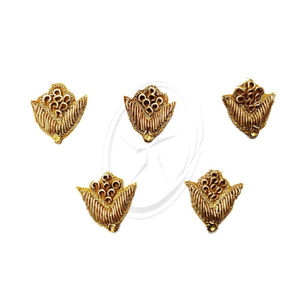 Buty Sari costura artesanía parche 20mm decorativo Floral dorado lentejuelas Zardozi trabajo indio | insignia de bordado a mano de lingotes personalizados - Product Image 1