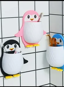 Wholesale Multifunctional Penguin Wall Mount <b>Shelf</b> Holder Plastic No Drill Storage <b>Rack</b> Bathroom Kitchen Bedroom - Product Image 6