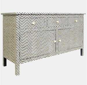 Cofre azul hecho a mano con cajones con incrustaciones de hueso, muebles de decoración para el hogar modernos únicos, Byfaizacraft para dormitorio o Hotel - Product Image 1