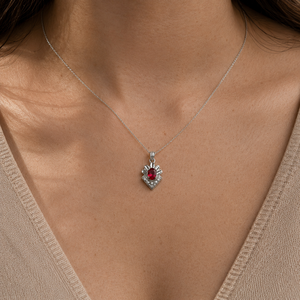 Colgante Religioso Chapado en Oro Rosa y Rodio con Detalles de Jade y Diamantes - Product Image 5