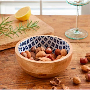 ชามไม้ทันสมัยพร้อมลายดอกไม้สติกเกอร์เคลือบในอินเดียสำหรับเครื่องครัวชุดชามแป้งสำหรับอาหารเย็นบนโต๊ะ - Product Image 6