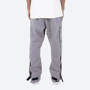 กางเกงวอร์มขาบานเอวกลางแบบลำลองมีกระดุมด้านข้างกางเกงวิ่งแนวสตรีทมีกระดุมด้านข้าง - Product Image 4