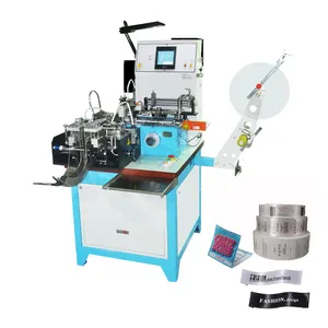 Machine automatique de découpe et de pliage à ultrasons pour étiquettes en tissu avec alimentation à rouleaux et contrôle de l'écran