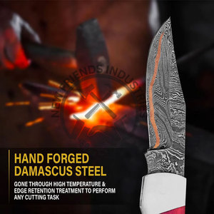 ใบมีดปลอมทำด้วยมือเกรดดีไอวายทำจากสเตนเลสดามัสกัสพับได้อเนกประสงค์ใบมีดปลอมไม้สักหมอนข้างสูง - Product Image 6