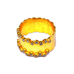 Banda de plata esterlina 925 con chapado en oro, banda de boda clásica hecha a mano, ajuste de bisel de diamante precioso ajustable y Simple - Product Image 4