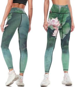 Leggings de sublimation taille haute | Pantalon de yoga de sport imprimé personnalisé | Vêtements de compression de fitness sans couture - Product Image 1