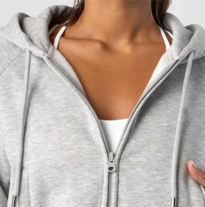 <b>Women</b> Clothing Streetwear Zip up <b>Hoodies</b> Cropped Drawstring Waist Slim Fit Zip <b>Hoodies</b> Fashion Gym Wear <b>Women</b> <b>Zipper</b> up <b>Hoodies</b> - Product Image 5