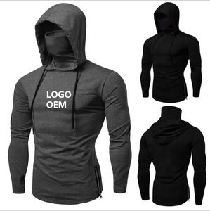 Vente en gros de sweatshirt avec logo personnalisé sweat à capuche pour homme avec masque chemise à capuche de sport grand masque à manches longues unisexe à capuche - Product Image 3