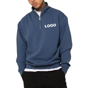 Sweat à capuche surdimensionné pour homme en molleton français 100% coton, imprimé numérique personnalisé, brodé, perlé, écologique, hiver, fermeture éclair 1/4 - Product Image 1