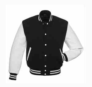 Veste bomber en cuir avec logo brodé personnalisé, nom imprimé, manches en cuir, baseball, hiver, varsity pour hommes - Product Image 5