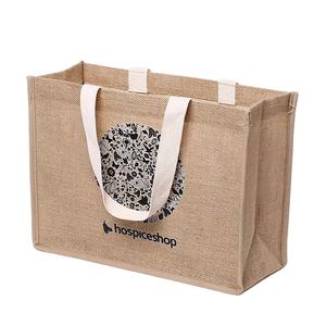 Fourre-Tout Personnalisé Chanvre Shopping Vente en Gros Sacs de Jute Biodégradable Recyclé Personnalisé Toile de Jute Sac de Jute Shopping Fourre-Tout avec Main - Product Image 6