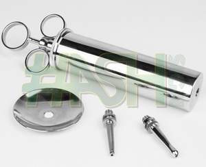 Jeringa manual duradera de tres anillos con diseño de signo de hash para irrigación externa, certificada CE, para uso clínico, acabado de latón cromado (3 tamaños) - Product Image 6