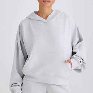 Sweat à capuche exclusif pour femmes surdimensionné 100% coton léger Quickdry Custom Made Logo Printing Streetwear Pullover Hoodie - Product Image 1