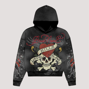 Unisex Acid Wash Vintage Pullover Sudadera con capucha con logotipo personalizado 100% algodón French Terry Blank estilo de invierno para hombres - Product Image 5