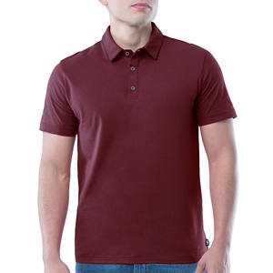 Tendencia de manga corta para hombre 100% algodón tejido para Polo antiarrugas sublimación personalizada estampado sólido último diseño - Product Image 1