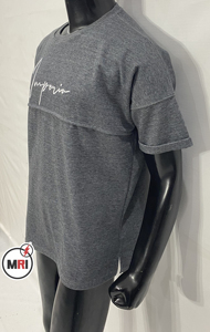 เสื้อยืดคอกลมผ้าคอตตอน100% สำหรับผู้ชายเสื้อยืดโอเวอร์ไซส์แบบเปิดไหล่ปล่อยแนวสตรีทแวร์ผ้าคอตตอนสำหรับผู้ชาย - Product Image 6