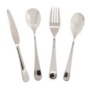 Meilleure vente en acier inoxydable plaqué argent avec poignée en résine blanche sur émail pour enfants ensembles de couverts - Product Image 4