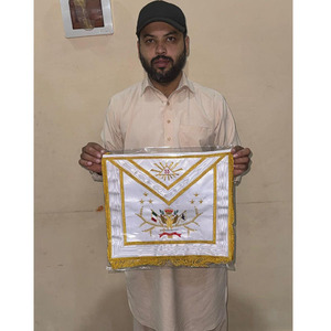 Masonic Regalia Candidate Plain White Genuine <b>Leather</b> <b>Apron</b> Embroidery ROYAL ARCH PAST HIGH PRIEST <b>APRON</b> High Quality 2026 - Product Image 6