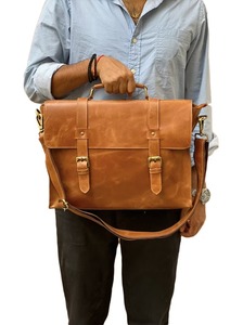 Bolso bandolera grande personalizable de cuero, maletín deportivo Vintage Unisex, correa cruzada, logotipo personalizado, bolsas de viaje para hombre - Product Image 4