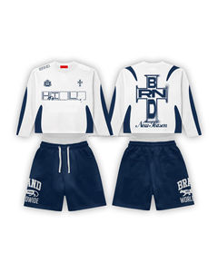 Ensemble de sport basique pour homme en coton de haute qualité avec logo personnalisé, t-shirt à manches courtes et short décontractés pour homme - Product Image 2