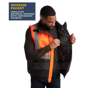 Gilet de sécurité réfléchissant en polyester respirant, à séchage rapide, sans manches - Product Image 3