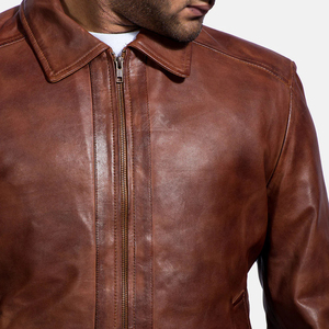 Chaqueta de cuero personalizada para hombre, ropa de calle de alta calidad y prendas de vestir exteriores de moda, perfecta para marca de etiqueta privada y pedido a granel, 2025 - Product Image 3