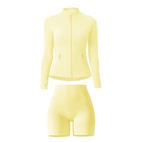 Ensemble short et veste pour femme avec logo personnalisé, léger, respirant, haute élasticité, écologique, deux pièces, pour la salle de sport, entraînement, 2025