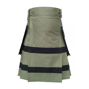 Nouveau coton hybride vert écossais de haute qualité pour hommes, Kilt à imprimer Logo personnalisé, Kilts à vendre en ligne - Product Image 3